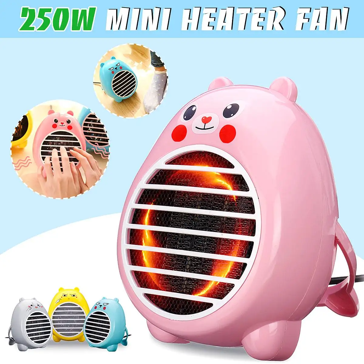 Newest 250W Cartoon Mini Heater Portable Handy Durable Quality Mini Personal Ceramic Space Heater Electric Winter Warmer Fan
Newest 250W Cartoon Mini Heater Portable Handy Durable Quality Mini Personal Ceramic Space Heater Electric Winter Warmer Fan