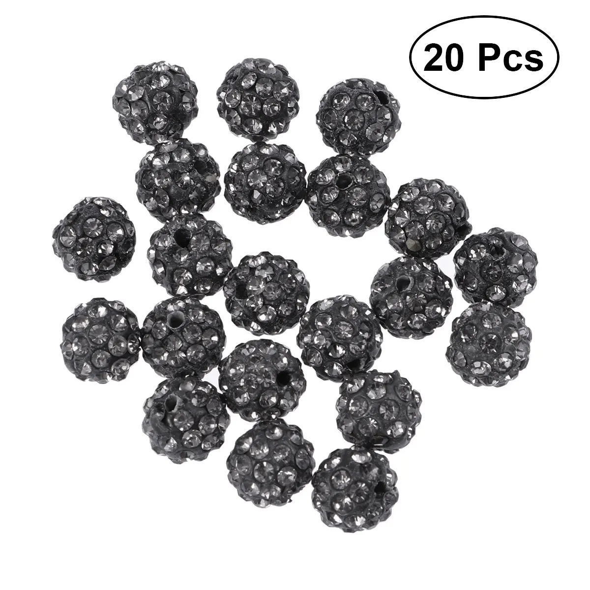 

20PCS Drilling Balls Czech Soft Ceramics Round Holes DIY Crystal Clay Jewelry Spacer Beads Disco Balls