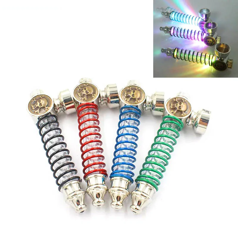 Herb Hookah Pipes Spring Tube 1 PC Skull Head Led light Tobacco Pipes Portable Metal
Herb Hookah Pipes Spring Tube 1 PC Skull Head Led light Tobacco Pipes Portable Metal