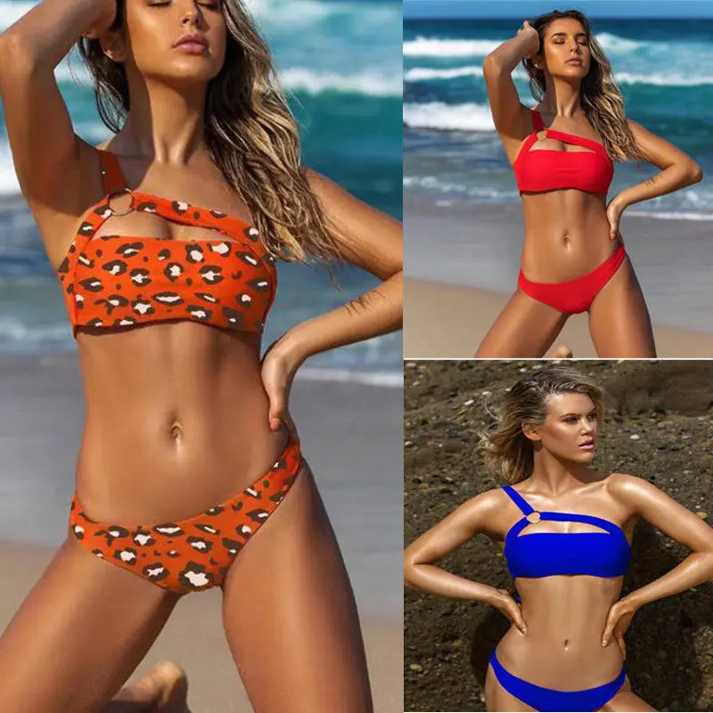 Women Slant Shoulder Bikini Set Padded Bra Swimsuit Slant Shoulder Hoop Swimsuit Bathing Suit Swimming Suit
Women Slant Shoulder Bikini Set Padded Bra Swimsuit Slant Shoulder Hoop Swimsuit Bathing Suit Swimming Suit