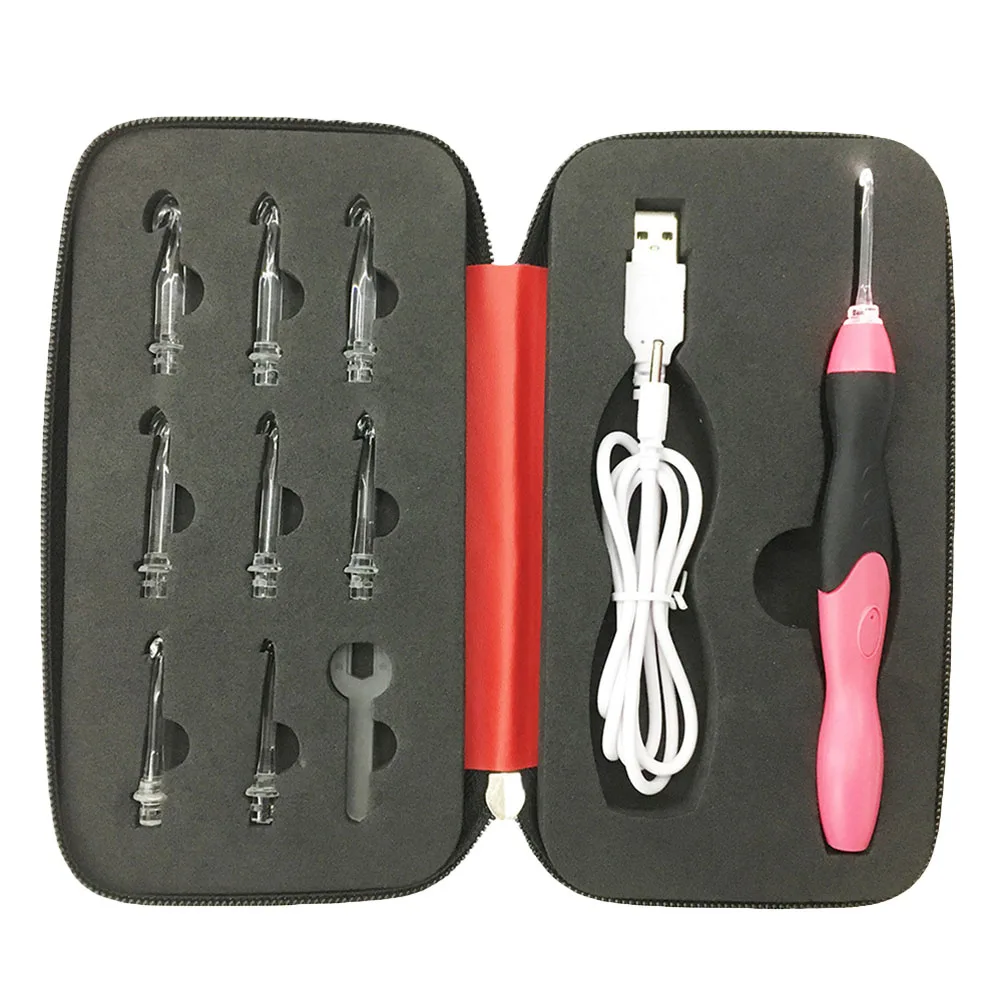 Lighted Crochet Hooks LED Brightness Adjustable Knitting Needles Sewing Craft Tools Set For Home DIY Weave Yarn (Red)
Lighted Crochet Hooks LED Brightness Adjustable Knitting Needles Sewing Craft Tools Set For Home DIY Weave Yarn (Red)