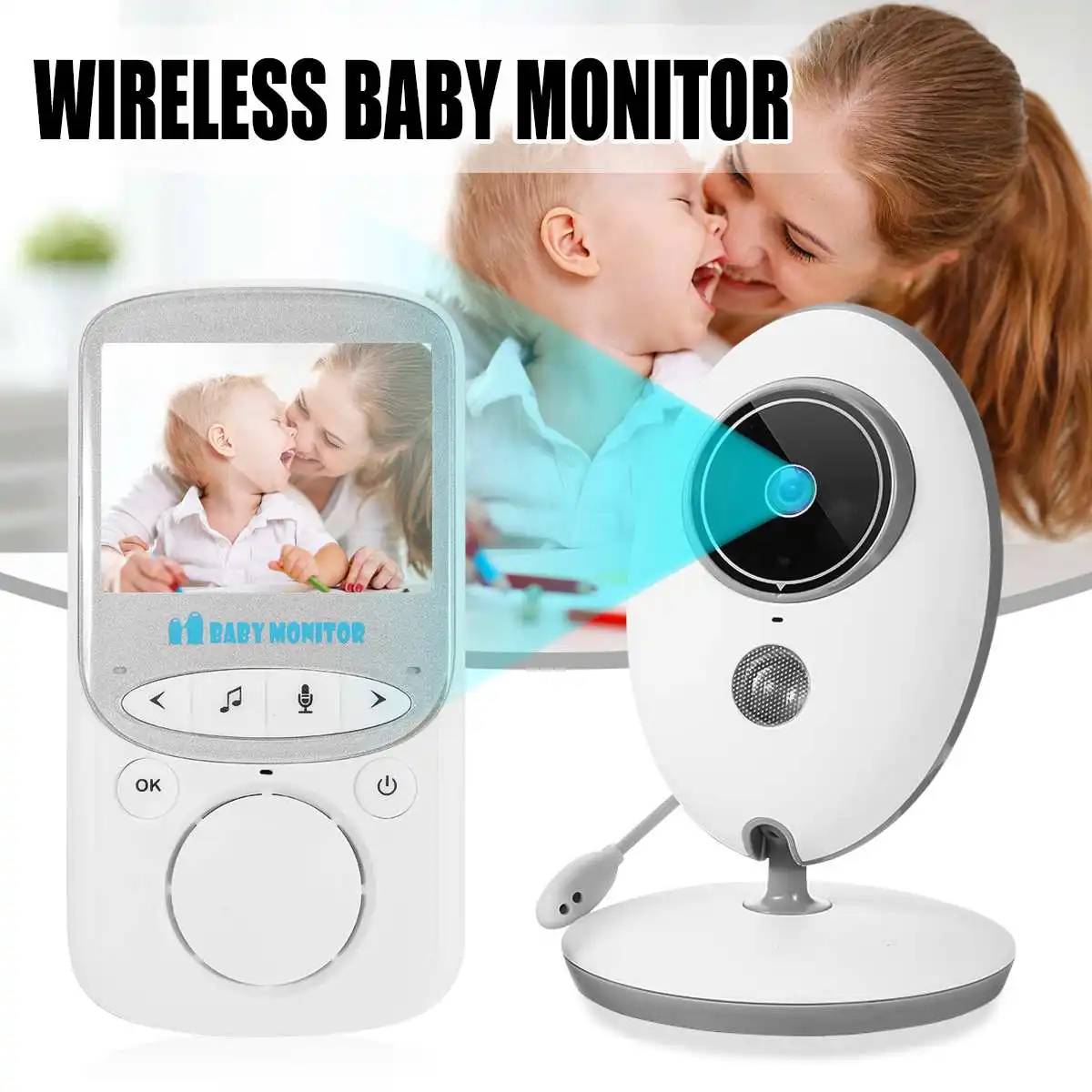 2.4'' Digital Wireless Baby Monitor Night Vision Baby Room Temperature Monitoring LCD Audio Video Security Camera 2 Way Talk
2.4'' Digital Wireless Baby Monitor Night Vision Baby Room Temperature Monitoring LCD Audio Video Security Camera 2 Way Talk