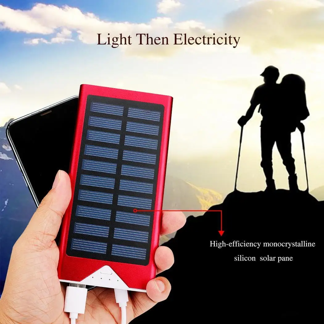 Solar Power Bank Waterproof 20000mAh Solar Charger 2 USB Ports External Charger Pack Powerbank for Xiaomi iPhone x 8 Smartphone
Solar Power Bank Waterproof 20000mAh Solar Charger 2 USB Ports External Charger Pack Powerbank for Xiaomi iPhone x 8 Smartphone