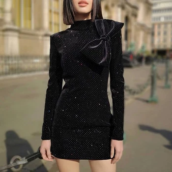 Polka Dot Women's Dress Stand Collar Long Sleeve Slim Bow High Waist Midi Dress Autumn Elegant Clothes New
Polka Dot Women's Dress Stand Collar Long Sleeve Slim Bow High Waist Midi Dress Autumn Elegant Clothes New