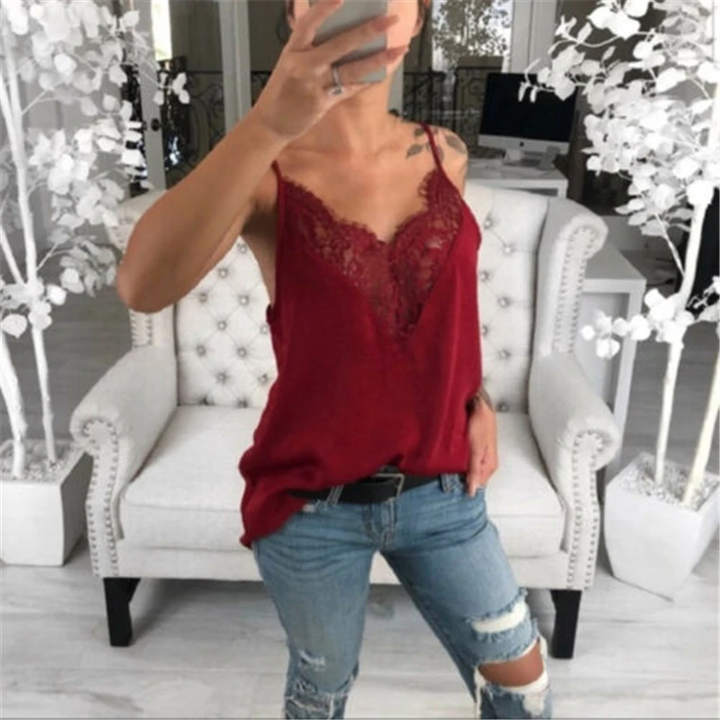 New Chic Women Lace Camis Vest 2019 Summer Solid Strappy Loose Camisole Tank Tees Lady Elegant V-Neck Tanks Camis Top Party Wear
New Chic Women Lace Camis Vest 2019 Summer Solid Strappy Loose Camisole Tank Tees Lady Elegant V-Neck Tanks Camis Top Party Wear