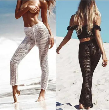 Fashion women summer sexy hollow out drawstring loose wide leg knit long pants beach party trousers
Fashion women summer sexy hollow out drawstring loose wide leg knit long pants beach party trousers