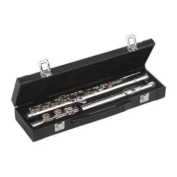 

Muslady Woodwind Instrument 16 Holes Closed Hole Flute C Key Concert Flutes Cupronickel Silver Plated with Gloves Screwdriver