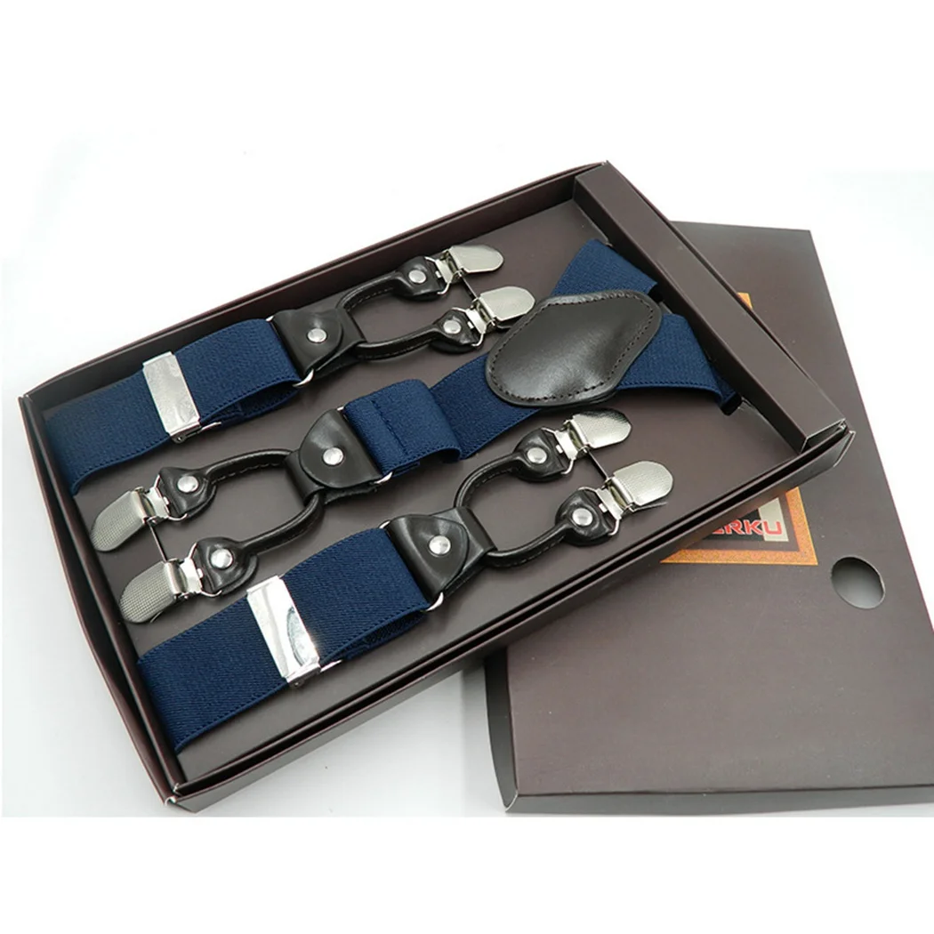 Male Fashion Suspenders Black Leather 6 Clips Brace Vintage Casual Wedding Party Trousers Strap Husband's Gift
Male Fashion Suspenders Black Leather 6 Clips Brace Vintage Casual Wedding Party Trousers Strap Husband's Gift