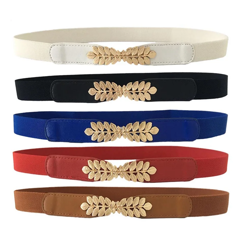 Leaves Buckle Belt High Elastic Fabric Waist Band for Women Dresses Fashion Female Thin Waist Belt
Leaves Buckle Belt High Elastic Fabric Waist Band for Women Dresses Fashion Female Thin Waist Belt