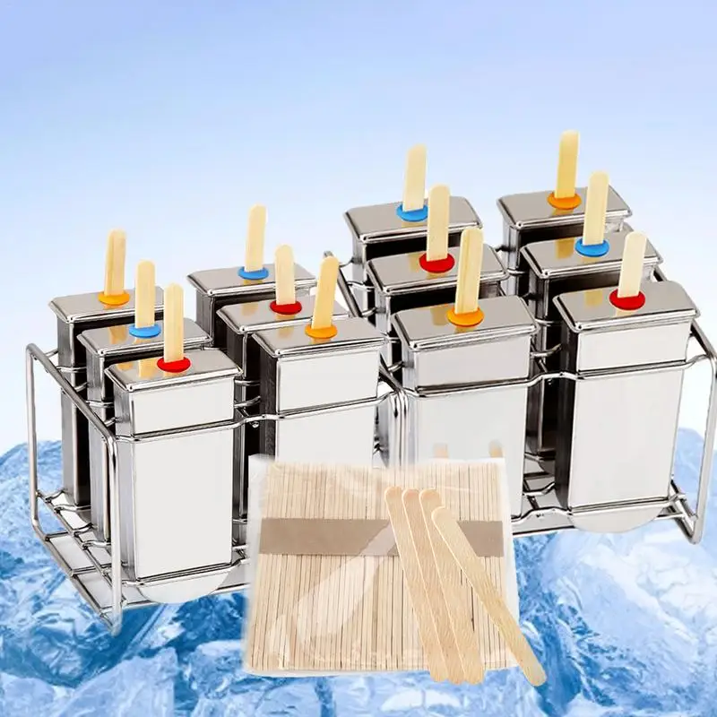 Frozen Stainless Steel Popsicle Molds Ice Cream Stick Holder 6 Molds Silver Home DIY Ice Cream Moulds Round/Flat Ice Pop Maker
Frozen Stainless Steel Popsicle Molds Ice Cream Stick Holder 6 Molds Silver Home DIY Ice Cream Moulds Round/Flat Ice Pop Maker