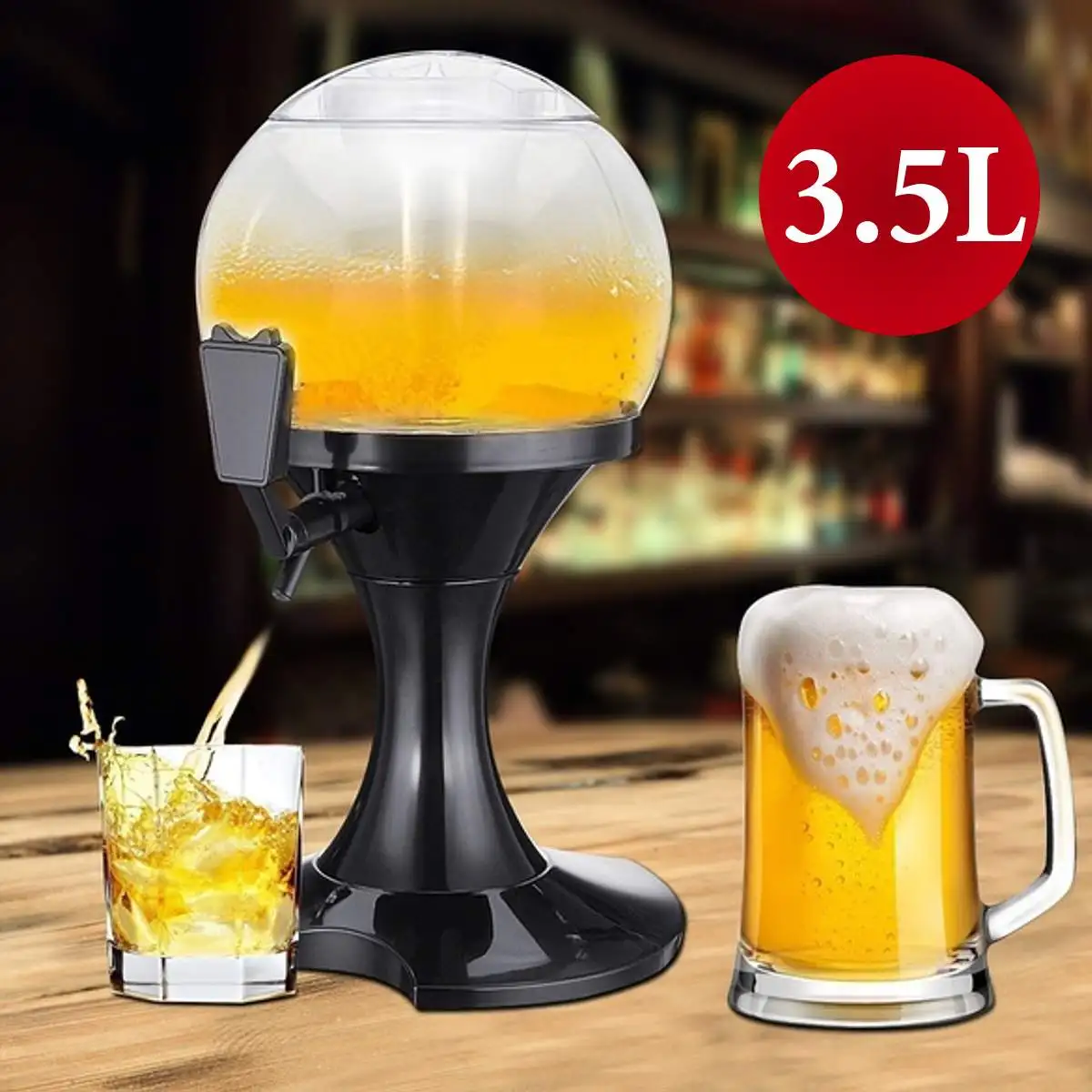 

3.5L Barware Beer Beverage Machine Container Pourer Bar Beer Tower Ice Core Drink Liquor Wine Beer Dispenser Machine Bar Tool