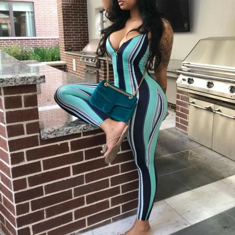 Summer Bodycon Backless Stripe Jumpsuit For Women Sexy Party Clubwear Jumpsuits Rompers V Neck Overalls Jumpsuit Women
Summer Bodycon Backless Stripe Jumpsuit For Women Sexy Party Clubwear Jumpsuits Rompers V Neck Overalls Jumpsuit Women