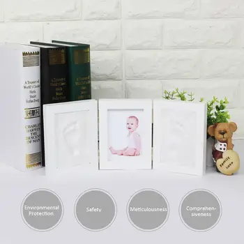 Cute Tri-fold Hand And Foot Print Photo Frame DIY Handprint Soft Clay Baby Footprint Exquisite Print Keepsake Ornament Cast Gift
Cute Tri-fold Hand And Foot Print Photo Frame DIY Handprint Soft Clay Baby Footprint Exquisite Print Keepsake Ornament Cast Gift