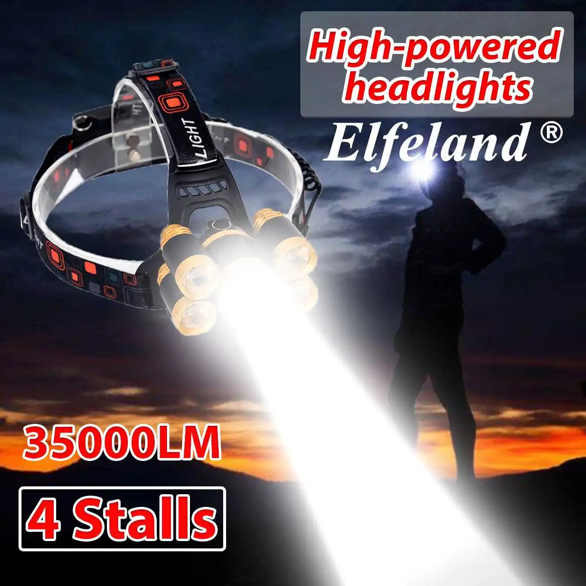 80000 Lumens 5x T6 Rainproof LED Headlamp USB Headlight Head Torch 4 Mode for Outdoor Camping Emergency Light
80000 Lumens 5x T6 Rainproof LED Headlamp USB Headlight Head Torch 4 Mode for Outdoor Camping Emergency Light