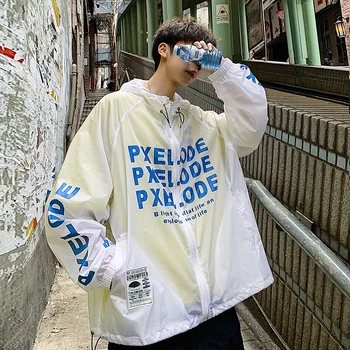 Spring New Thin Jacket Men Fashion Letter Printing Casual Hooded Jacket Man Streetwear Hip Hop Loose Bomber Jacket Male Clothes
Spring New Thin Jacket Men Fashion Letter Printing Casual Hooded Jacket Man Streetwear Hip Hop Loose Bomber Jacket Male Clothes