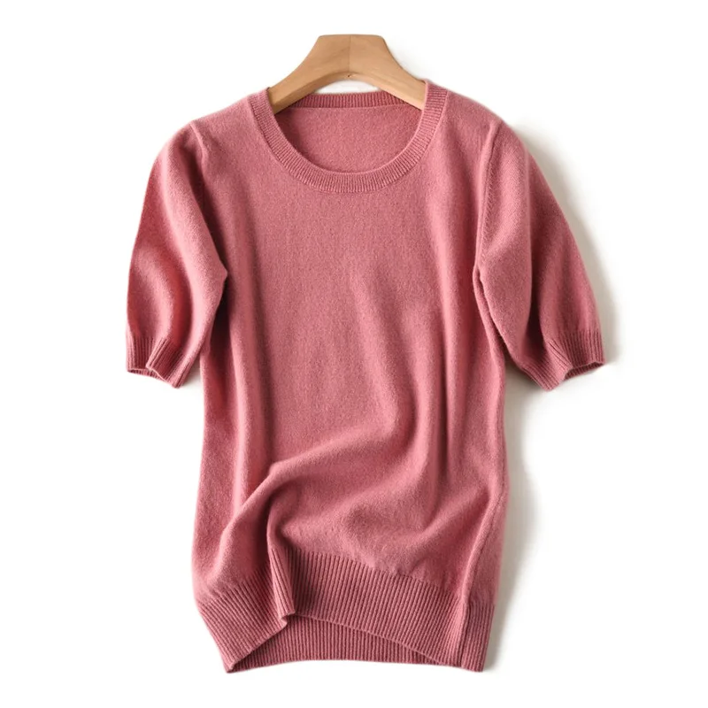 Women's 100% Wool Crewneck O-neck Short Sleeve Knitted Pullover Base Tee Sweater Jumper Spring Summer High-end Pure Merino
Women's 100% Wool Crewneck O-neck Short Sleeve Knitted Pullover Base Tee Sweater Jumper Spring Summer High-end Pure Merino