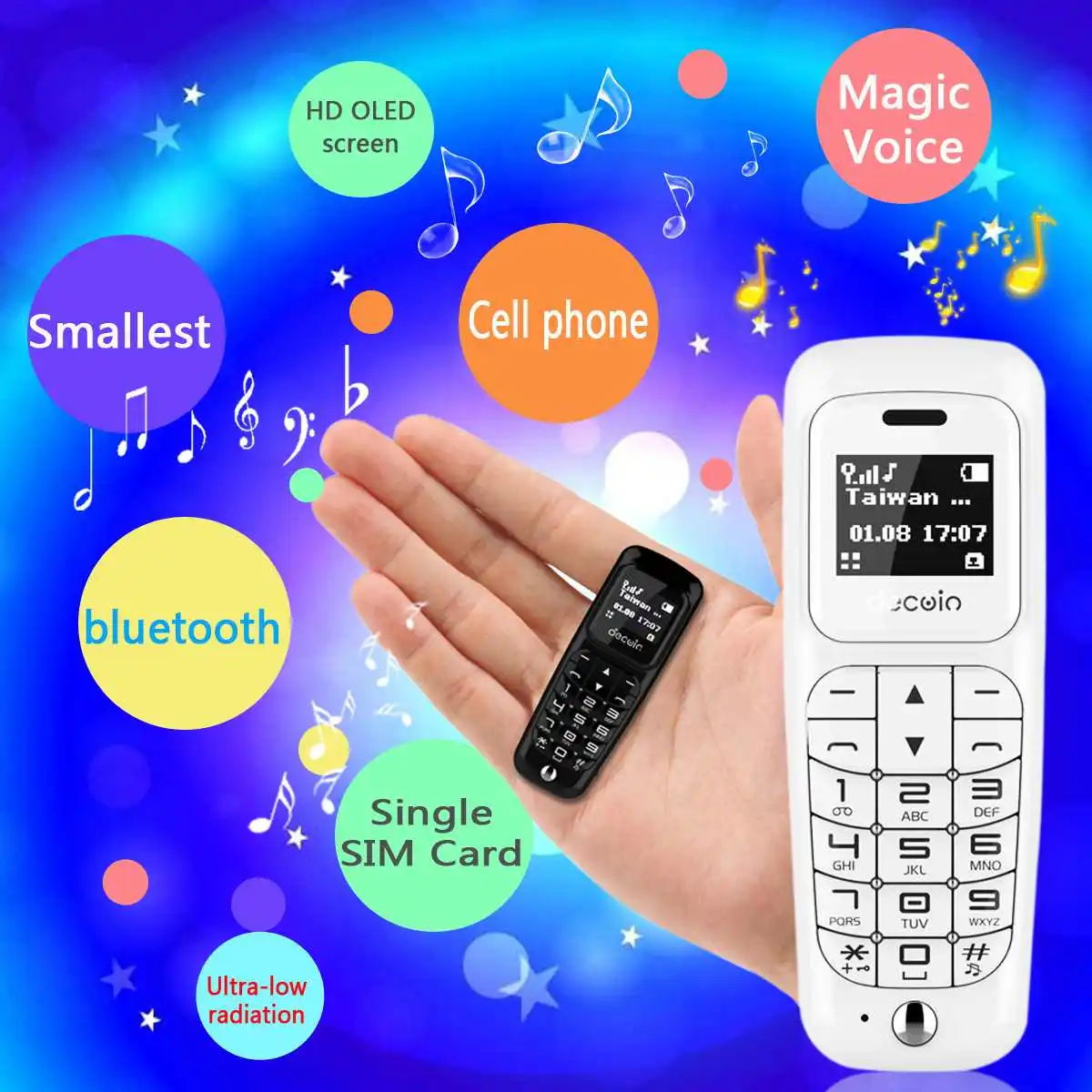 Protable 230mAh Cellphone Mini Mobile Phone Long Standby Magic Voice Stereo Bluetooth Smallest Size Spare Mobile Phone
Protable 230mAh Cellphone Mini Mobile Phone Long Standby Magic Voice Stereo Bluetooth Smallest Size Spare Mobile Phone