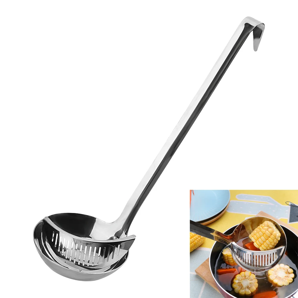 Stainless Steel Soup Spoon With Filter Colander Scoop Kitchen Accessories Long Handle Spoon Cooking Tools
Stainless Steel Soup Spoon With Filter Colander Scoop Kitchen Accessories Long Handle Spoon Cooking Tools