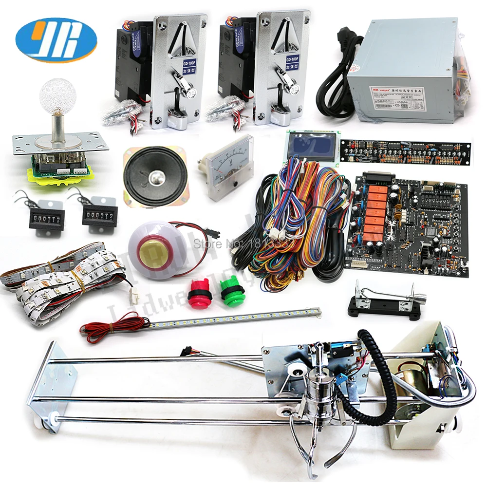 English Claw Crane Machine PCB PP Tiger Crane Machine DIY kit with crane claw joystick buttons coin acceptor speaker
English Claw Crane Machine PCB PP Tiger Crane Machine DIY kit with crane claw joystick buttons coin acceptor speaker