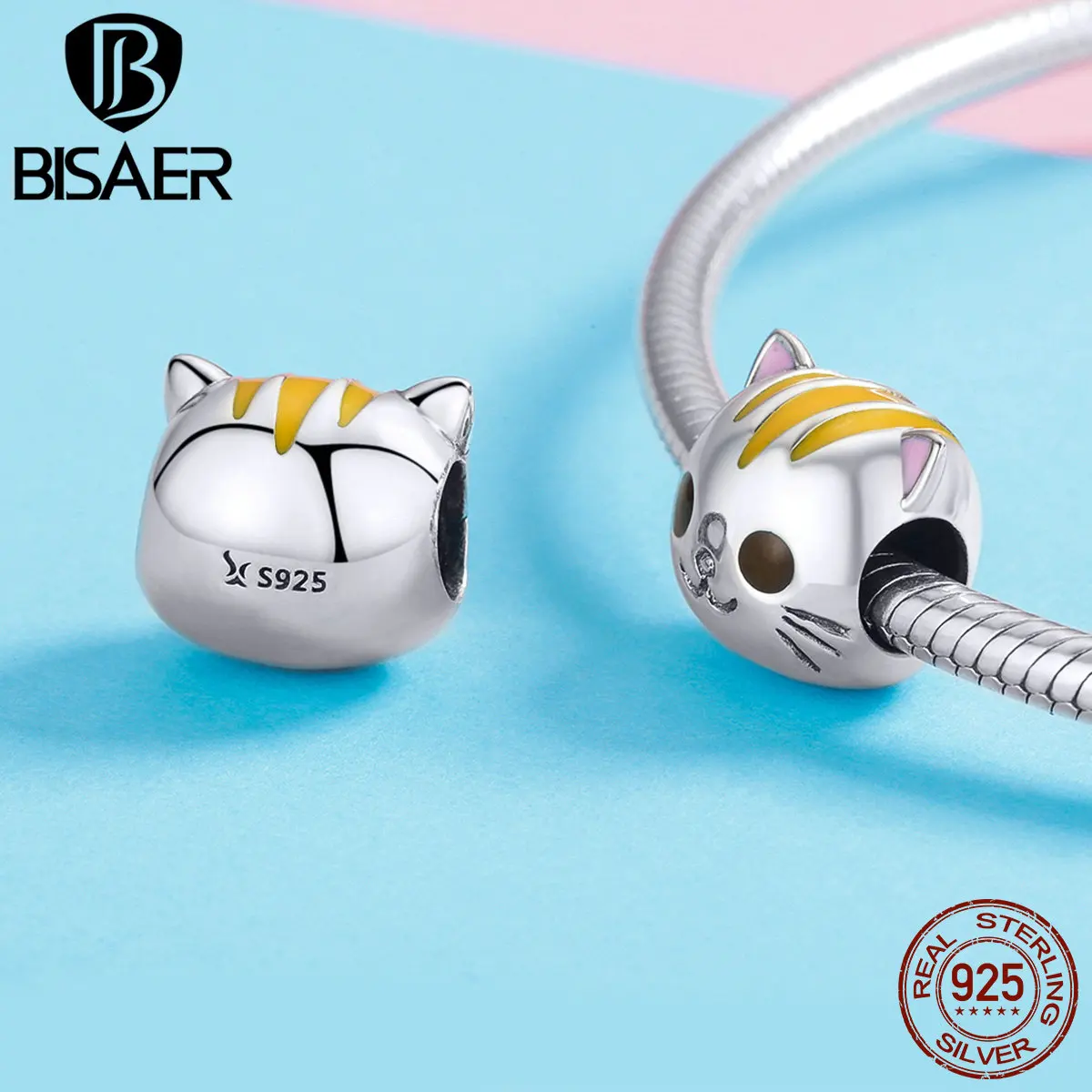 BISAER Hot 925 Sterling Silver A Cute smiling Kitty Beads Charms For Women Fits Pan Bracelet Necklace DIY Jewelry Making HSC1142
BISAER Hot 925 Sterling Silver A Cute smiling Kitty Beads Charms For Women Fits Pan Bracelet Necklace DIY Jewelry Making HSC1142