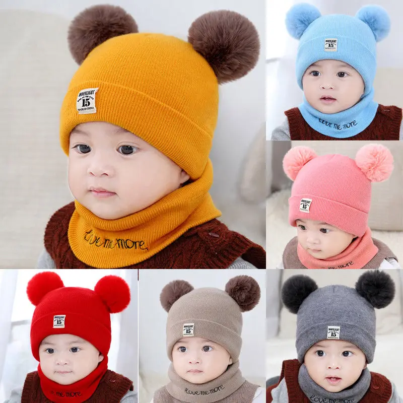 Newborn Baby Boys Girls Hats Scarf Sets Toddler Kids Winter Warm Double Fur Pom Bobble Knit Beanie Hats Caps 2PCS Cute Baby Wear
Newborn Baby Boys Girls Hats Scarf Sets Toddler Kids Winter Warm Double Fur Pom Bobble Knit Beanie Hats Caps 2PCS Cute Baby Wear