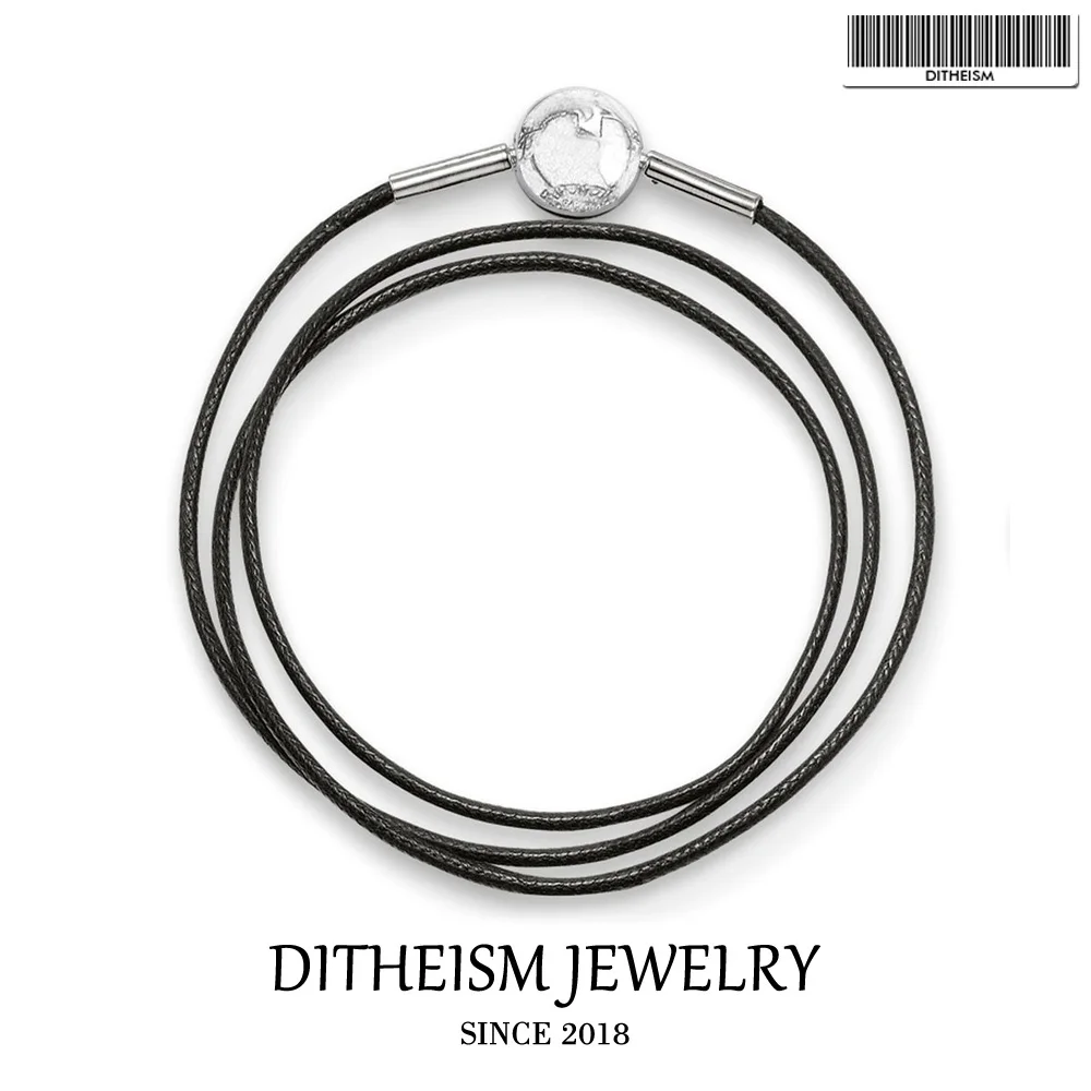 Waxed Cotton Necklace Blackened Karma Chains 2018 New Fashion 925 Sterling Silver Jewelry Trendy Gift For Men Women Boy Girls | Украшения и