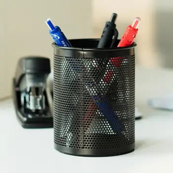 Metal Net Pen Holder Storage Basket For Deli Dense Metal Mesh Round Pen Holder Innovative Desktop Storage Box Case Black 909
Metal Net Pen Holder Storage Basket For Deli Dense Metal Mesh Round Pen Holder Innovative Desktop Storage Box Case Black 909