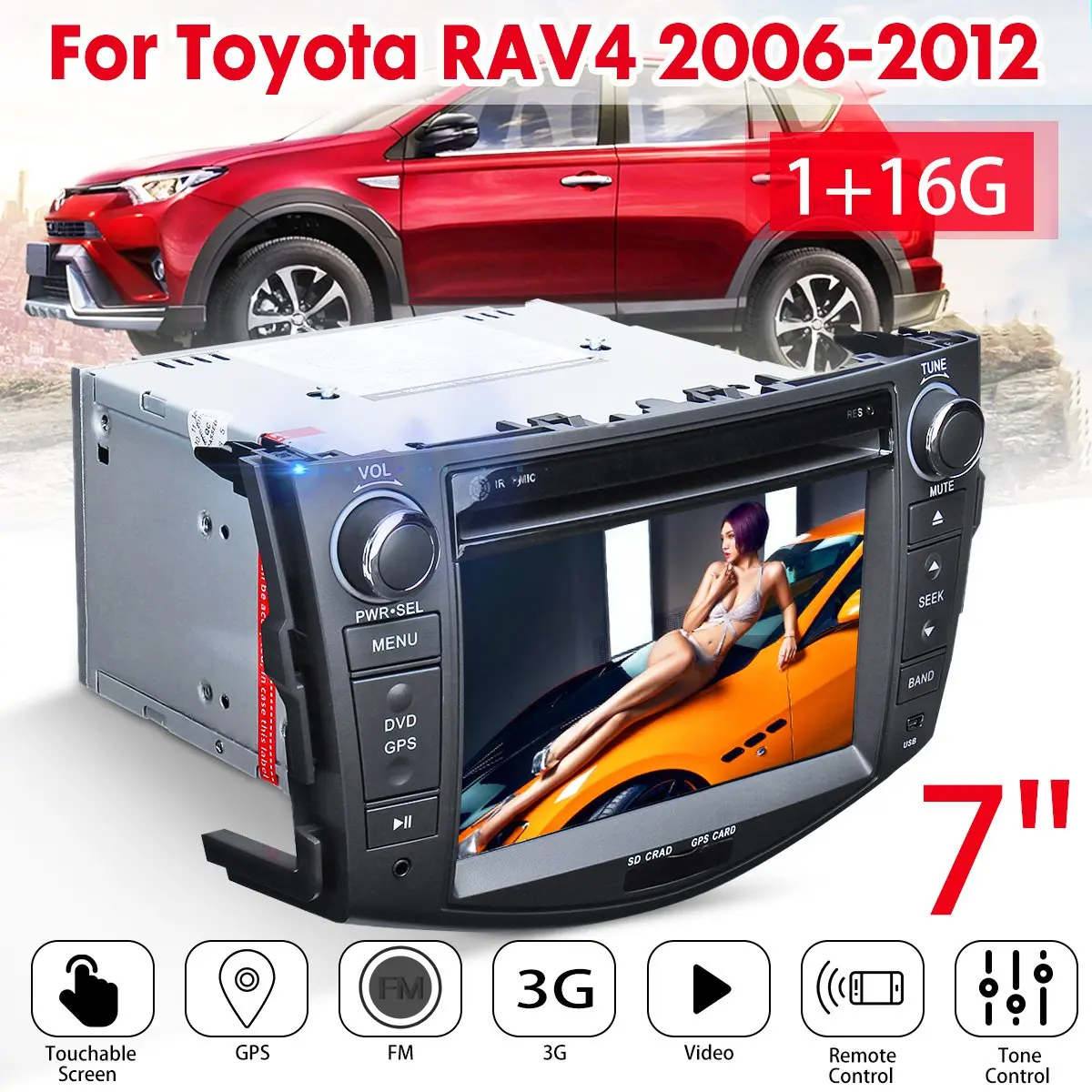 7" 2Din DVD Player 3G GPS NAV Stereo bluetooth Radio Indash Multimedia Player For Toyota RAV4 2006 2007 2008 2009 2010 2011 2012
7" 2Din DVD Player 3G GPS NAV Stereo bluetooth Radio Indash Multimedia Player For Toyota RAV4 2006 2007 2008 2009 2010 2011 2012