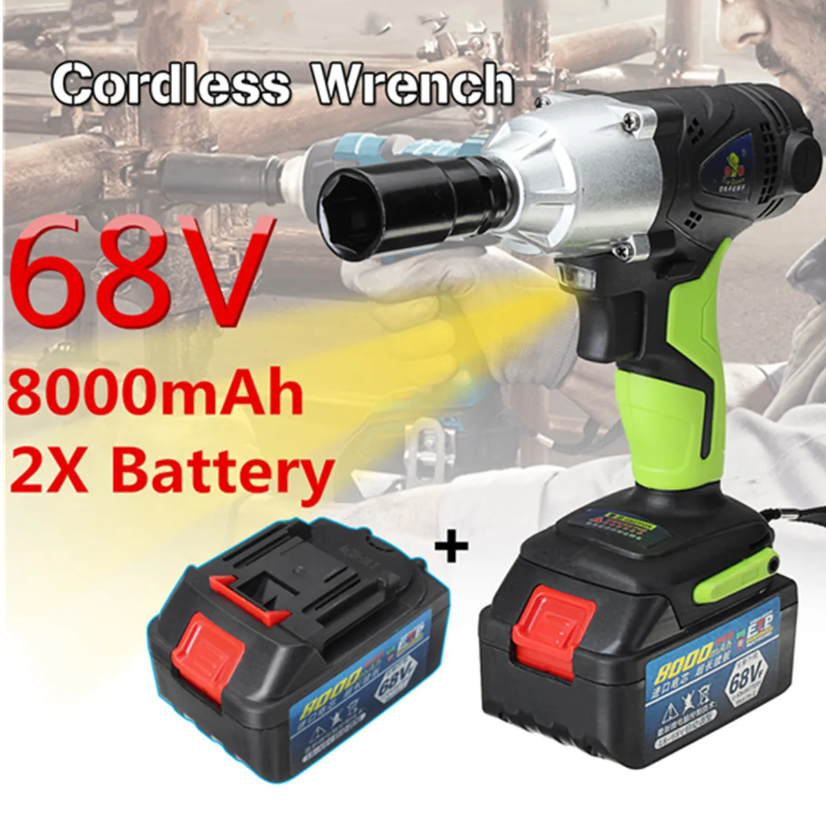 8.0Ah 68V Cordless Electric Wrench Rechargeable Li Battery Hand Drill Driver Drill Power Wrench Tools 1 Charger with 2 Batteries
8.0Ah 68V Cordless Electric Wrench Rechargeable Li Battery Hand Drill Driver Drill Power Wrench Tools 1 Charger with 2 Batteries