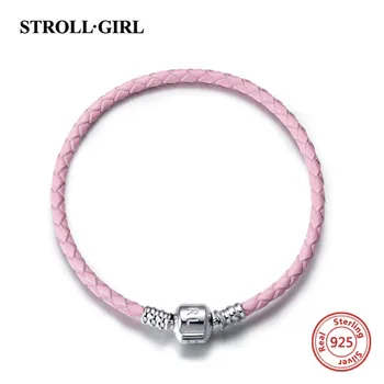 Strollgirl Original Design 100% 925 Sterling Silver Leather Rope Chain Diy Charm Authentic Silver Bracelet Making for Women Gift
Strollgirl Original Design 100% 925 Sterling Silver Leather Rope Chain Diy Charm Authentic Silver Bracelet Making for Women Gift