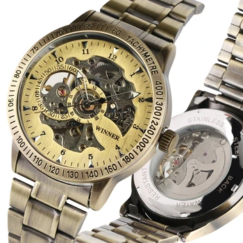 WINNER Retro Bronze Skeleton Watch for Men Hollow Automatic Mechanical Men's Watch Top Luxury Business Military Clock Male Watch
WINNER Retro Bronze Skeleton Watch for Men Hollow Automatic Mechanical Men's Watch Top Luxury Business Military Clock Male Watch