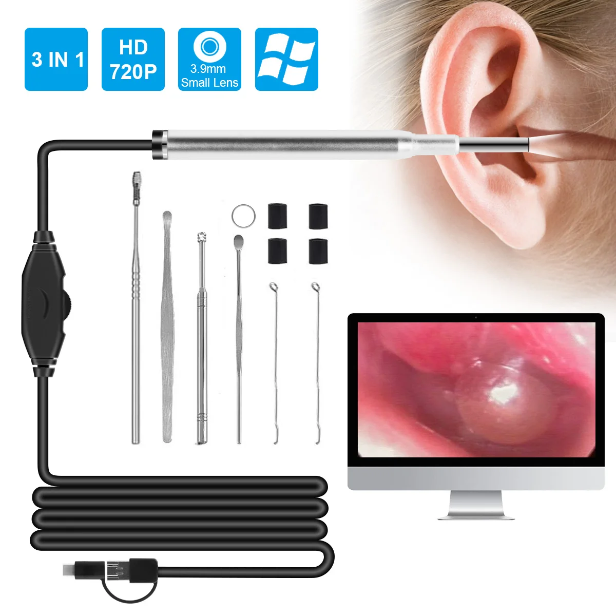 SOONHUA Medical Endoscope Camera Mini Waterproof USB Endoscope Inspection Cameras 3.9mm for OTG Android Phone
SOONHUA Medical Endoscope Camera Mini Waterproof USB Endoscope Inspection Cameras 3.9mm for OTG Android Phone