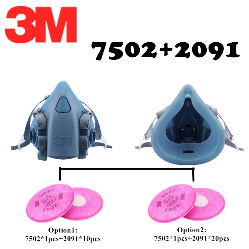 3M 7502 2091 Gas Mask Half Face Silicone Respirator Spray Paint Nuclear Dust Protective Mask Industry Work Mask Fliters P100
3M 7502 2091 Gas Mask Half Face Silicone Respirator Spray Paint Nuclear Dust Protective Mask Industry Work Mask Fliters P100