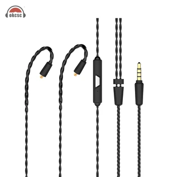 OKCSC Headphone MMCX Connector Cable OFC with Mic 3.5mm Plug Ear Hook Design Upgrade Cables for shure se215 westone w80
OKCSC Headphone MMCX Connector Cable OFC with Mic 3.5mm Plug Ear Hook Design Upgrade Cables for shure se215 westone w80