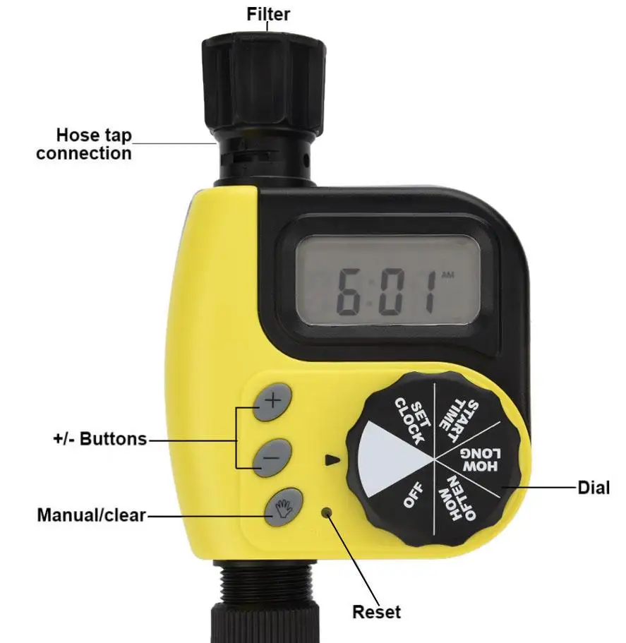 Automatic Water Timer Single Valve Smart Digital Garden Electronic Water Timer Watering Irrigation System Controller with Filter
Automatic Water Timer Single Valve Smart Digital Garden Electronic Water Timer Watering Irrigation System Controller with Filter