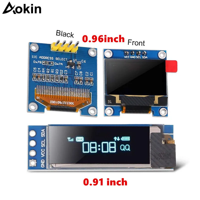 0.91 inch OLED module White Blue color 128X64 OLED LCD LED Display Module For Arduino 0.96 I2C IIC Serial with Case
0.91 inch OLED module White Blue color 128X64 OLED LCD LED Display Module For Arduino 0.96 I2C IIC Serial with Case