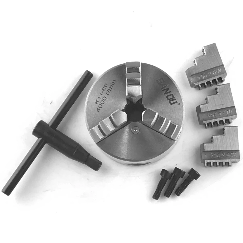 High Accuracy Three Jaw Chuck Self-centering For Mechanical Lathe For Drilling Milling Machine DIY Mini Metal Parts K11-80
High Accuracy Three Jaw Chuck Self-centering For Mechanical Lathe For Drilling Milling Machine DIY Mini Metal Parts K11-80
