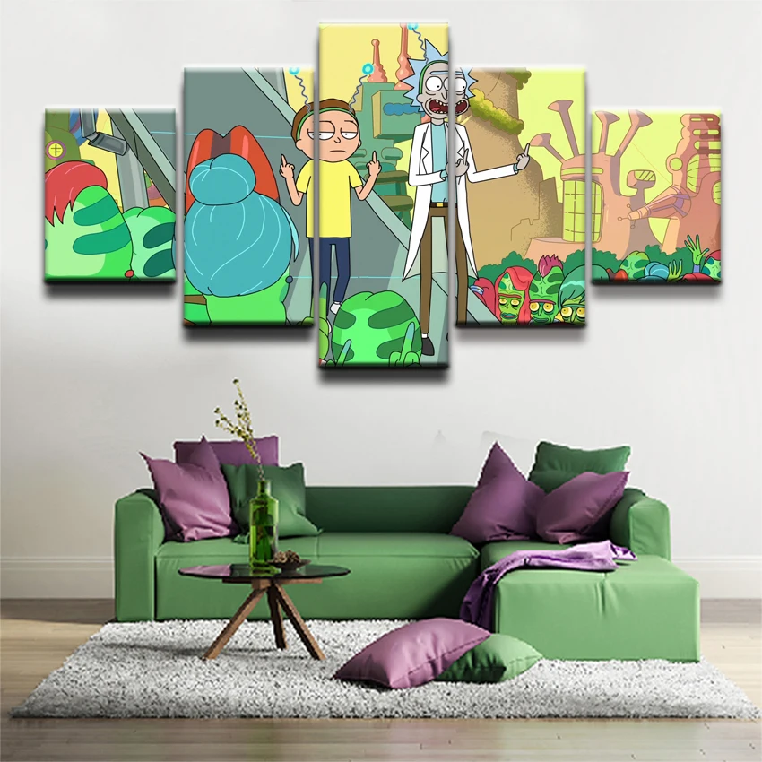 Canvas 5 Pieces HD Prints Posters For Living Room Framework Rick And Morty Paintings Modern Anime Characters Pictures Wall Art 
Canvas 5 Pieces HD Prints Posters For Living Room Framework Rick And Morty Paintings Modern Anime Characters Pictures Wall Art