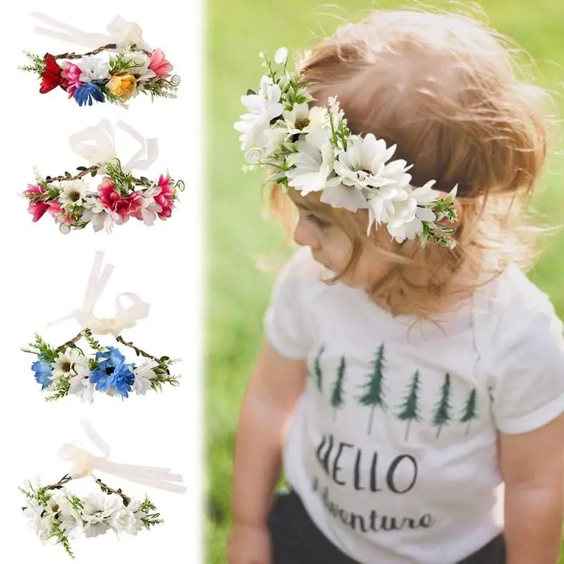 Children Bezel Flower Crown Bridal Floral Headband Beach Wreath Photography Props Girls Hair Accessories for Gift
Children Bezel Flower Crown Bridal Floral Headband Beach Wreath Photography Props Girls Hair Accessories for Gift