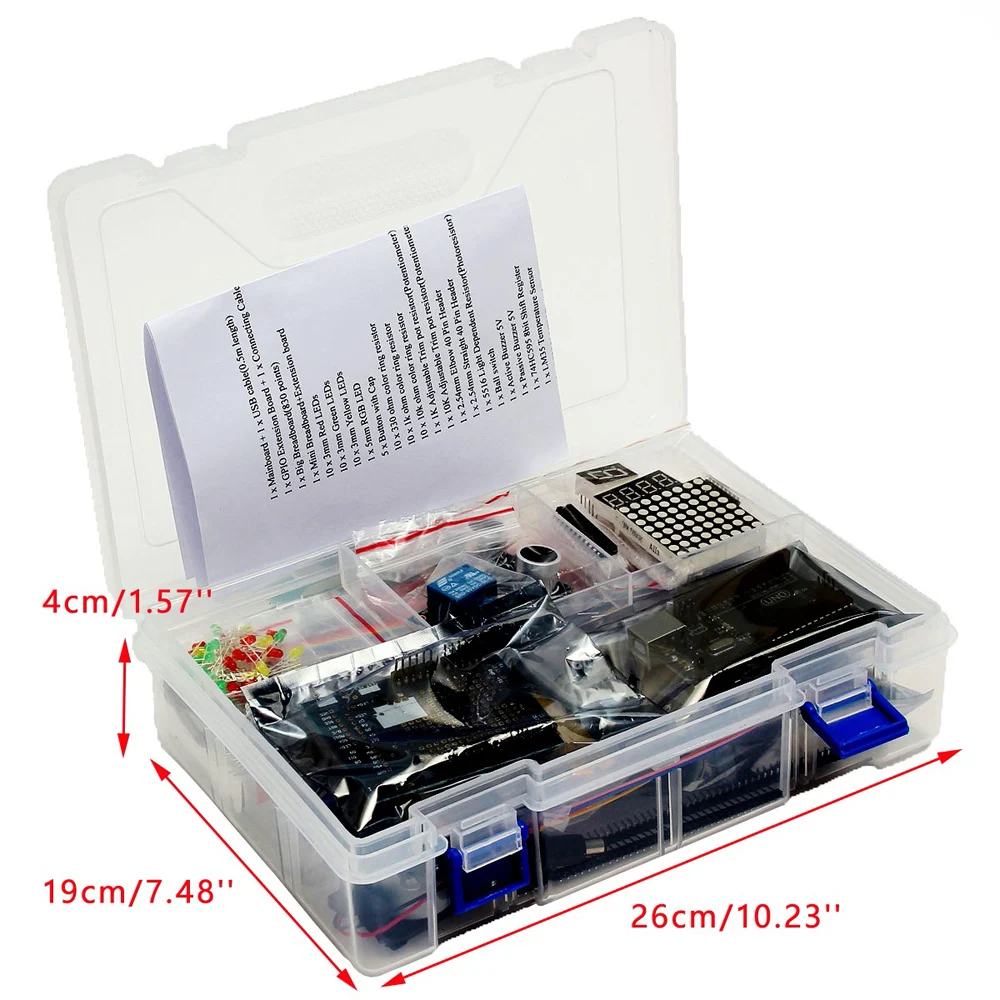 UNO R3 Starter Kit for Arduino 1602LCD Servo Ultrasonic Motor LED Relay RTC ultimate starter learning kit for Arduino
UNO R3 Starter Kit for Arduino 1602LCD Servo Ultrasonic Motor LED Relay RTC ultimate starter learning kit for Arduino
