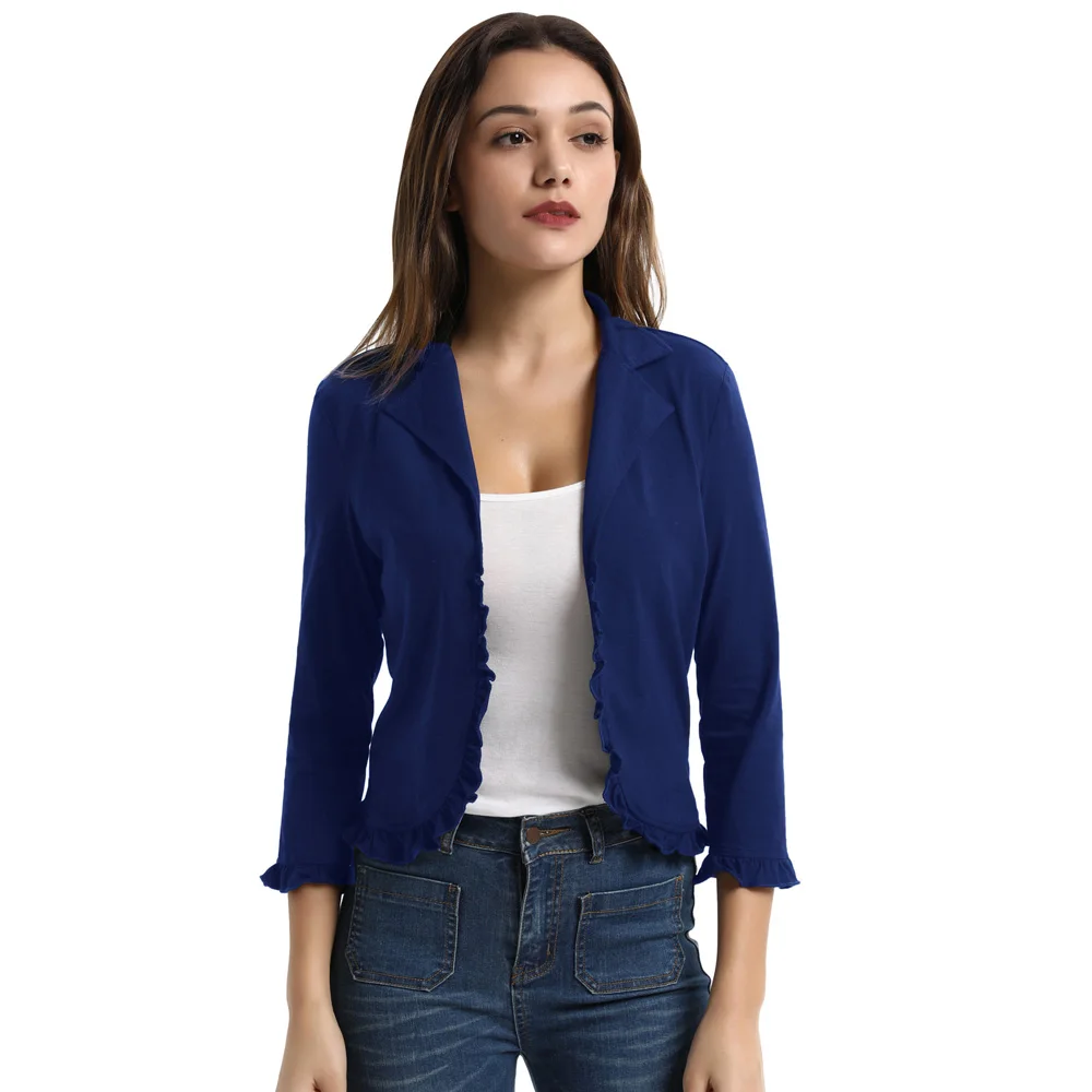 Gk Women Formal Cardigan Coat Ruffled Solid Casual Office Womens Tops Shrug Fashion Business Long Sleeve Women's Jacket
Gk Women Formal Cardigan Coat Ruffled Solid Casual Office Womens Tops Shrug Fashion Business Long Sleeve Women's Jacket
