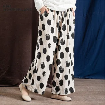 NINI WONDERLAND 2020 Spring Polka Dot Pants Women Dot Loose Trousers Female Loose Straight Pants Summer Big Size Cotton Linen
NINI WONDERLAND 2020 Spring Polka Dot Pants Women Dot Loose Trousers Female Loose Straight Pants Summer Big Size Cotton Linen