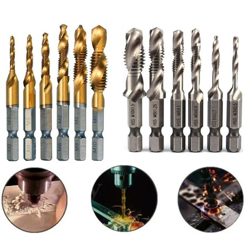 6 Pcs/set M3-M10 Drill Tap and Tap Bits 1/4" Hex Shank Bits Set Screw Taps Tool Set Woodworking Tools Metric Thread Druoship
6 Pcs/set M3-M10 Drill Tap and Tap Bits 1/4" Hex Shank Bits Set Screw Taps Tool Set Woodworking Tools Metric Thread Druoship