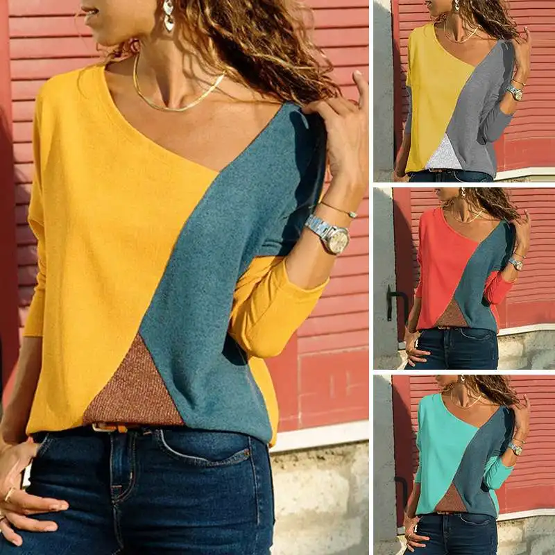 2019 Autumn Patchwork Tee Shirts Women's Blouse Long Sleeve Basic Tops Female Casual Office Lady Work Blusa Femininas Chemise
2019 Autumn Patchwork Tee Shirts Women's Blouse Long Sleeve Basic Tops Female Casual Office Lady Work Blusa Femininas Chemise