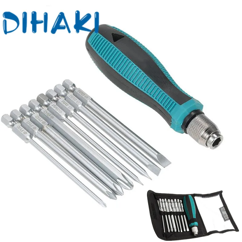 9Pcs/Set Strong Magnet Multi-Bit Screwdriver Set 1/4" Hex Shank Slotted Phillips Head Screwdriver Kit With Handle Screwdrivers
9Pcs/Set Strong Magnet Multi-Bit Screwdriver Set 1/4" Hex Shank Slotted Phillips Head Screwdriver Kit With Handle Screwdrivers