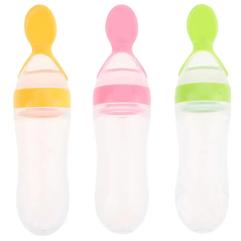 90ml Safety Silicone Baby Extrusion Type Feeding Bottle Spoon Rice Paste Fruit Feeding Bottle for Kids Baby Feeding Care Product
90ml Safety Silicone Baby Extrusion Type Feeding Bottle Spoon Rice Paste Fruit Feeding Bottle for Kids Baby Feeding Care Product