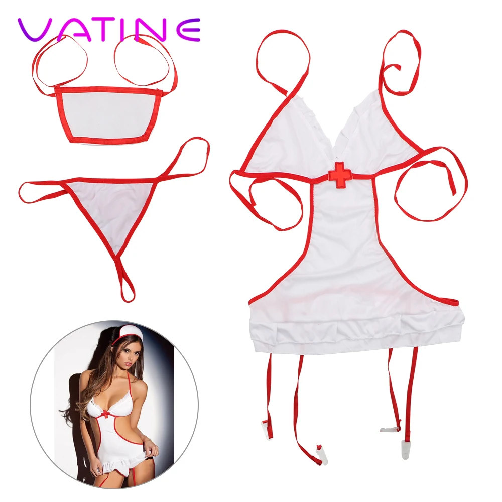 VATINE Sexy Women Halter Nurse Uniforms Nurse Costumes Cosplay 3 piece/set Erotic Lingerie Cosplay
VATINE Sexy Women Halter Nurse Uniforms Nurse Costumes Cosplay 3 piece/set Erotic Lingerie Cosplay