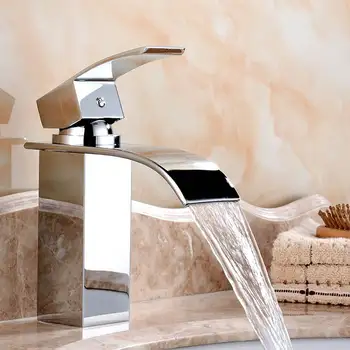 Waterfall Sink Faucet Single Lever Mixer Tap Hot Cold Brass Faucets Single Hole Chrome for Kitchen Bathroom Faucets
Waterfall Sink Faucet Single Lever Mixer Tap Hot Cold Brass Faucets Single Hole Chrome for Kitchen Bathroom Faucets