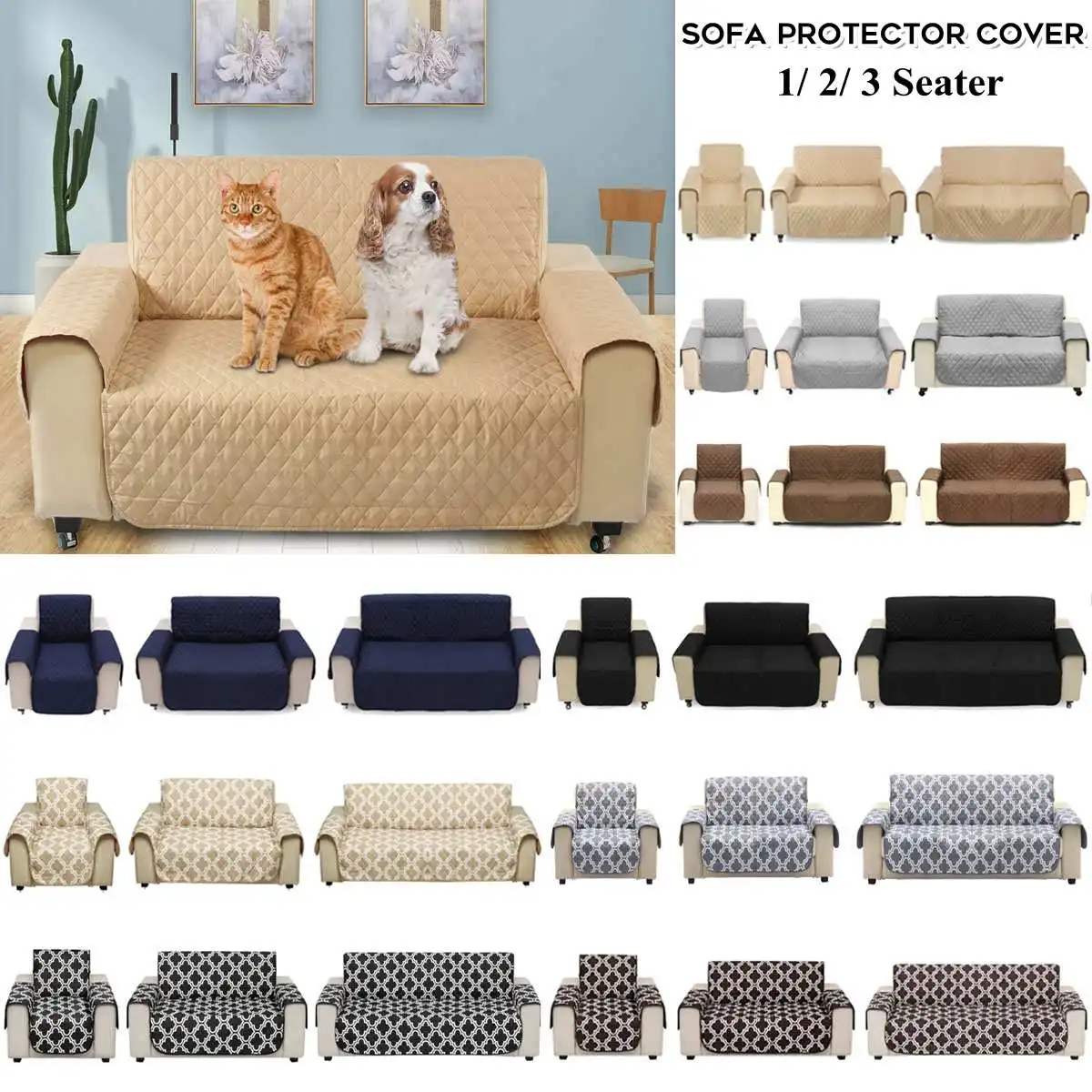 1/2/3 Seat Black/ Brown/ Grey/ Beige Pet Sofa Couch Furniture Protective Cover Removable Waterproof Anti-slip
1/2/3 Seat Black/ Brown/ Grey/ Beige Pet Sofa Couch Furniture Protective Cover Removable Waterproof Anti-slip