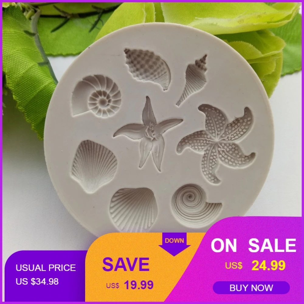 Seashell Silicone Fondant Mold Big Seashells Chocolate Candy Starfish Molds For Beach Theme Wedding Birthday Party Cake Tools
Seashell Silicone Fondant Mold Big Seashells Chocolate Candy Starfish Molds For Beach Theme Wedding Birthday Party Cake Tools